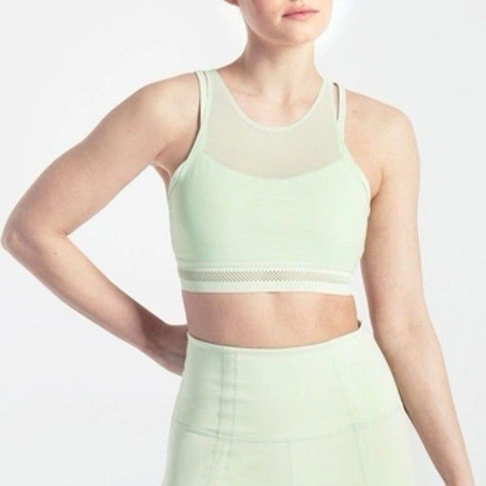 Lole Matcha Green Balance Bra With Mesh For Medium Support Yoga Size M